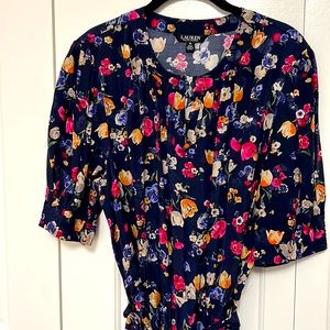 Lauren navy and floral dress size 16